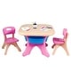 preview thumbnail 8 of 6, Kids Table and 2 Chair Set Children Activity Art Table Set Pink
