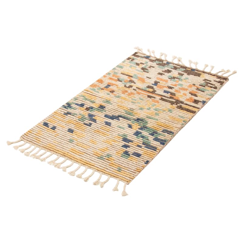 ECARPETGALLERY Hand-knotted Tangier Cream Wool Rug - 3'1 x 5'1