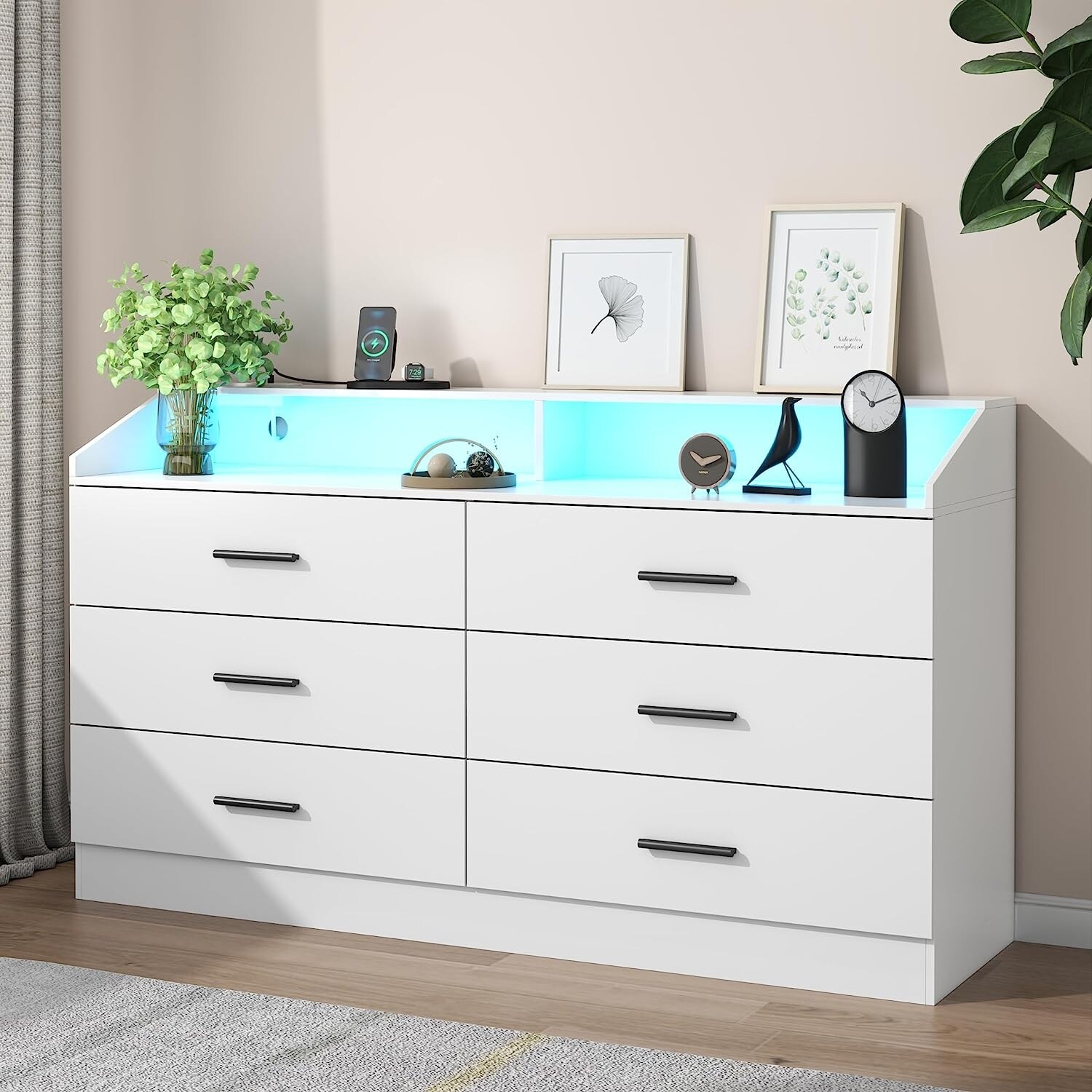 トップス draw drawers 2way tops lace FUFU&GAGA White 8-Drawers 47.2 in. Width Bedroom Dresser