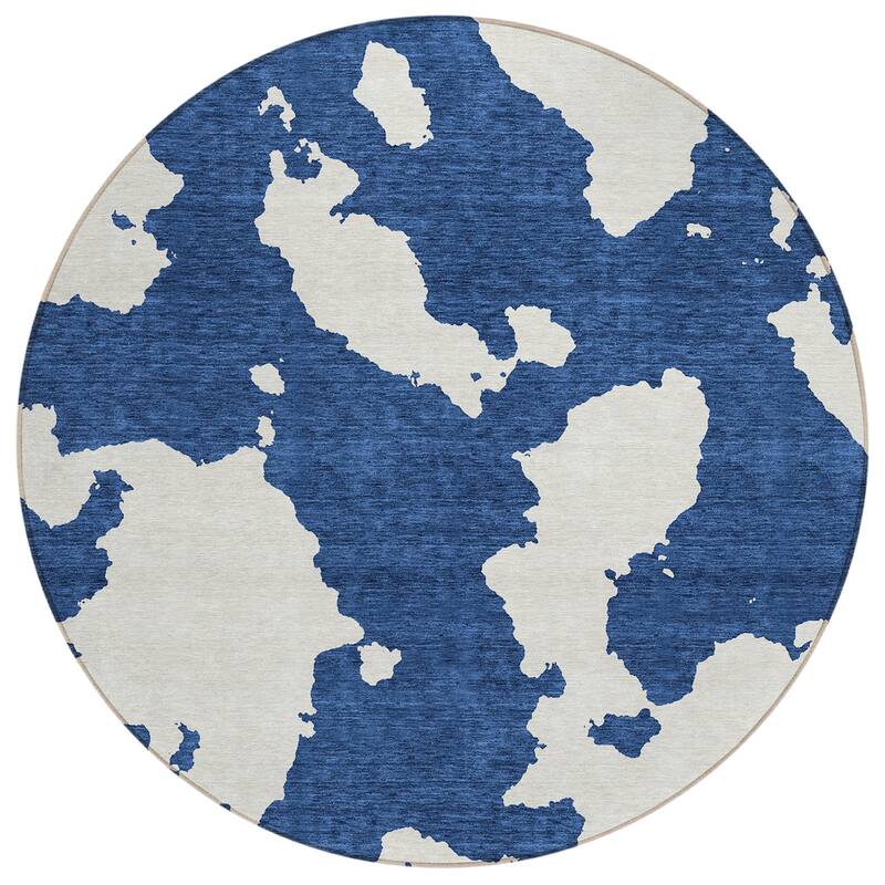 Machine Washable Indoor/ Outdoor Contemporary Abstract Chantille Rug