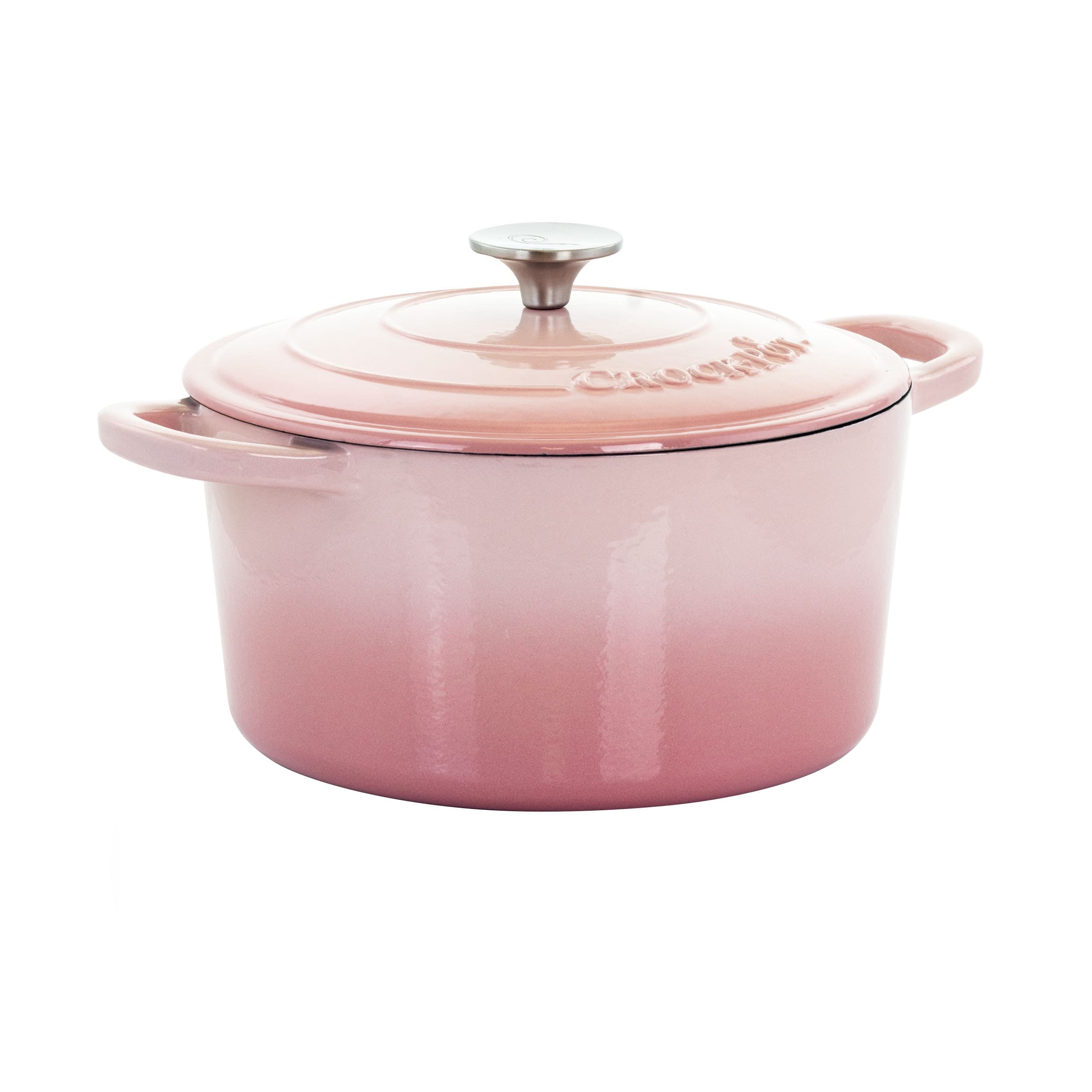 Crock-pot Artisan 5-Quart Cast Iron Dutch Oven, Blush Pink