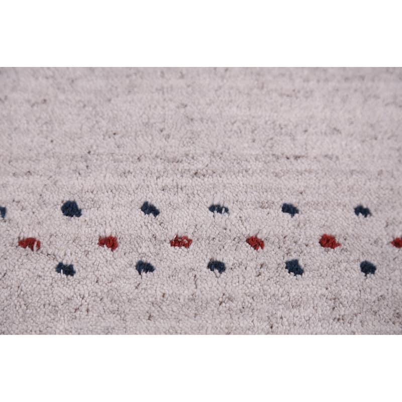 Hand Knotted Oriental 100% Wool Carpet Tribal Geometric Multi-Colored Gabbeh Area Rug - 7' 7'' X 5' 5''