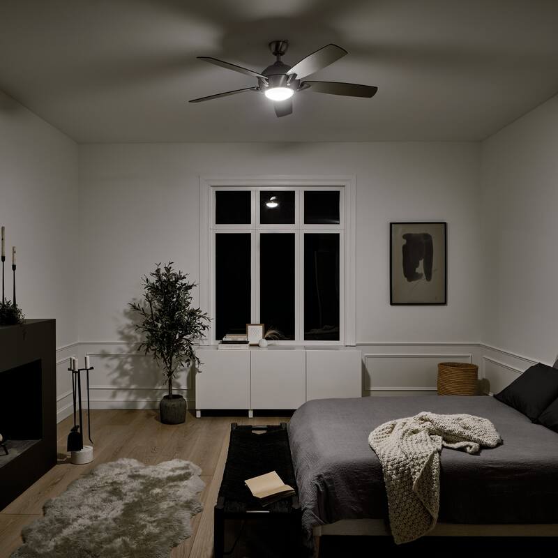 Kichler Lighting Geno Collection 54-inch Brushed Stainless Steel LED Ceiling Fan
