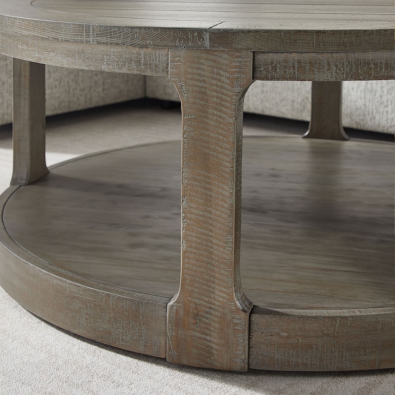 Traditional Round Circle Wooden Center Coffee Table