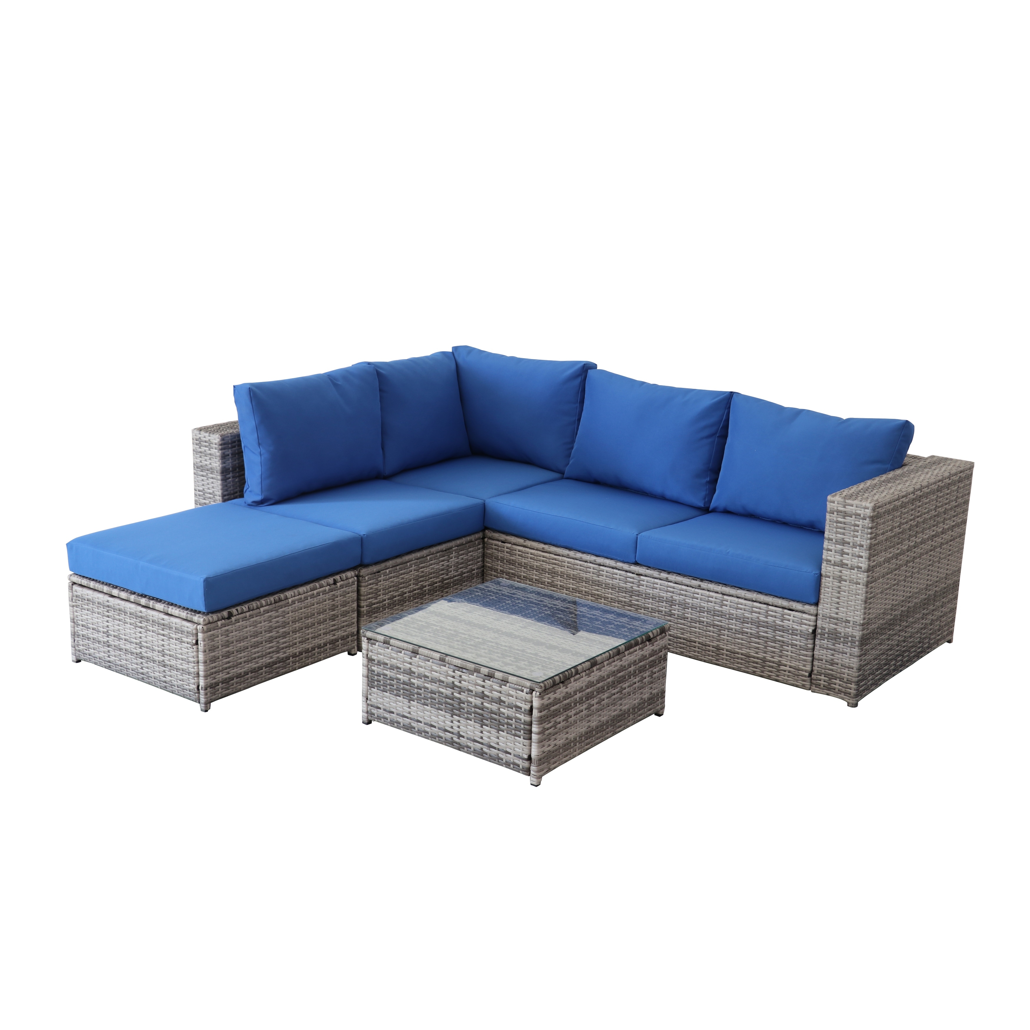 Grey corner rattan store
