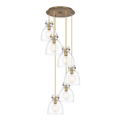 Innovations Lighting Newton Bell - 6 Light 8" Cord Hung Multi Pendant - 14" Canopy
