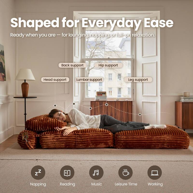 OVIOS Corduroy Foldable ​Compressed Sleeper Sofa