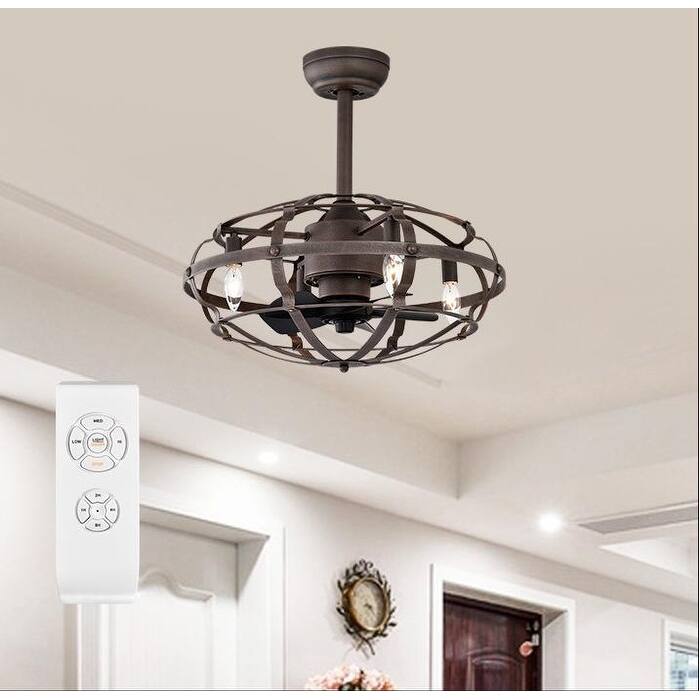 Industrial Ceiling Fan Light Kit for Living Room Bedroom Kitchen - Matte Black
