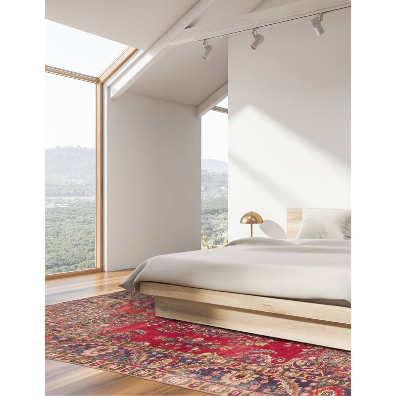 ECARPETGALLERY Hand-knotted Antalya Vintage Red Wool Rug - 6'8 x 9'10