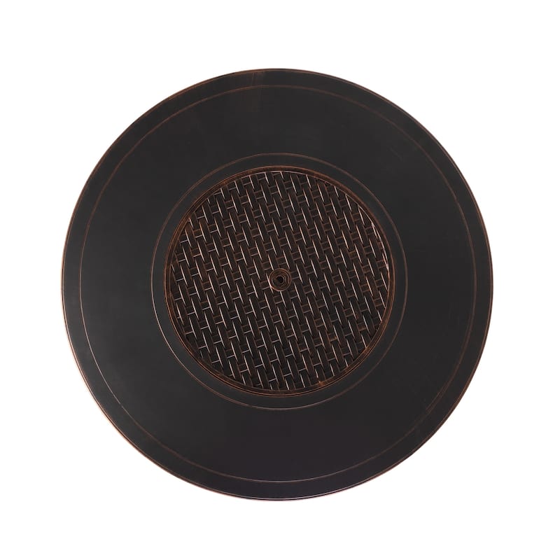 Florence Woven Round Aluminum LPG Fire Pit - N/A