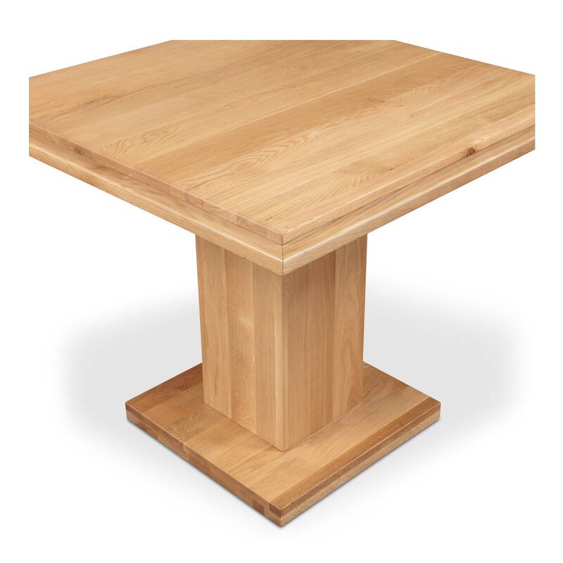 NADAAL STUDIOS Calyx Bar Table, Double Square Solid Walnut Top with Curved Edge, Square Base, Natural Walnut