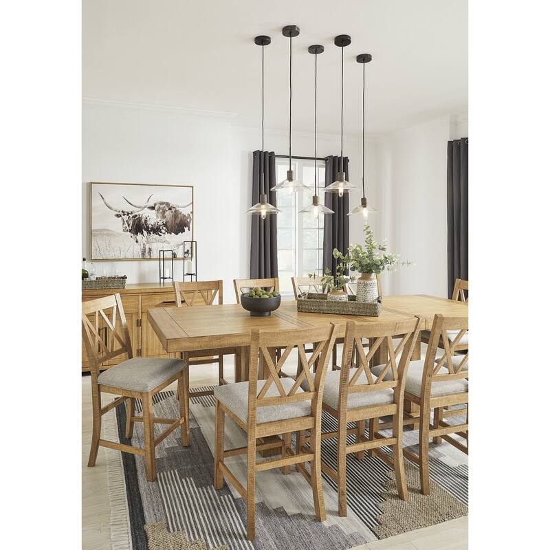 Signature Design by Ashley Havonplane Brown Counter Height Dining Extension Table - 41.75" W x 108" D x 36.25" H