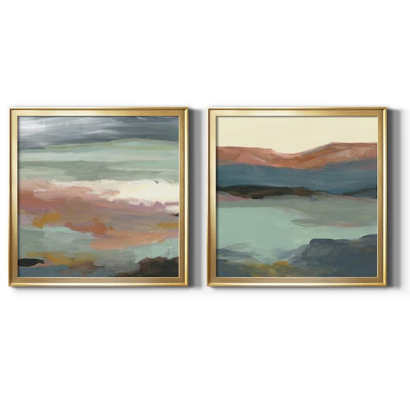 Ocean Bluffs-Premium Framed Canvas - Ready to Hang - Multi-Color - 22.5x22.5 - Gold