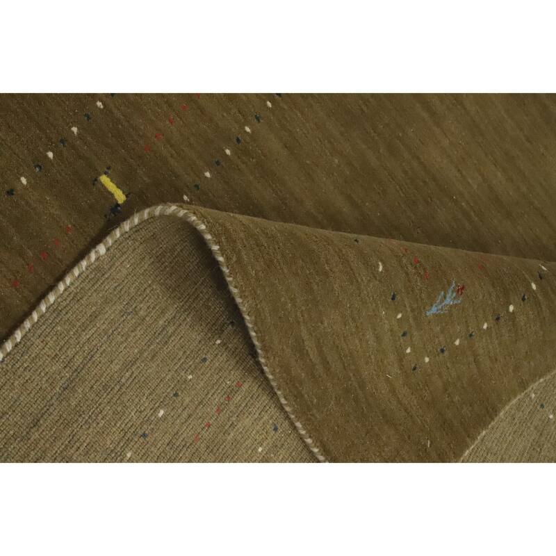 Hand Knotted Oriental 100% Wool Carpet Tribal Animal Pictorial Green Gabbeh Area Rug - 7' 9'' X 4' 11''