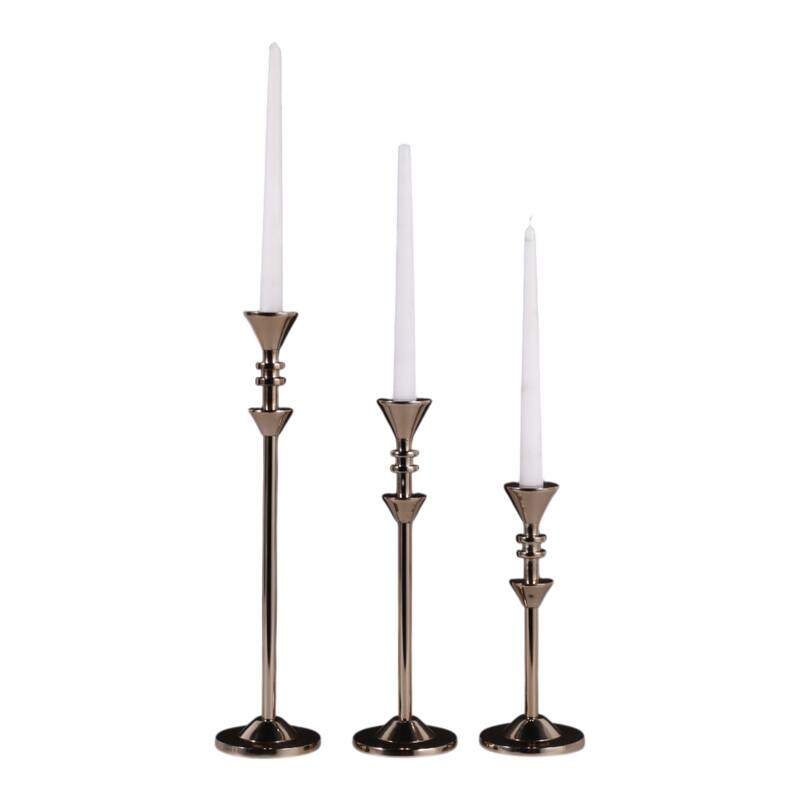 Metal Candle Sticks Sleek Modern Design Home Decor - 10/13/16" Bronze - 3.75" x 3.75" x 15.5"