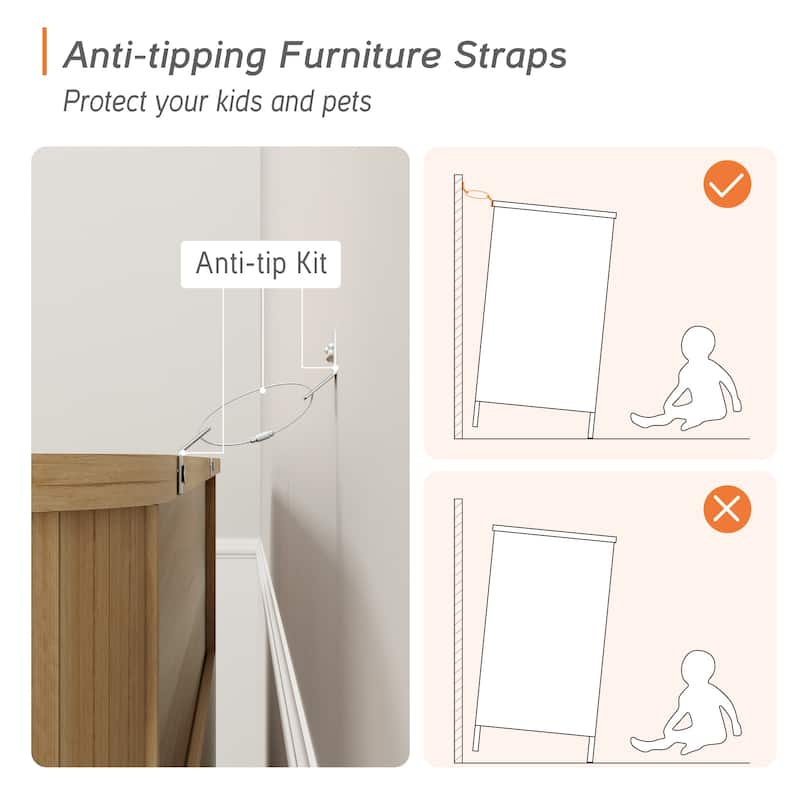 WAMPAT Fluted Dresser for Bedroom with 6 Drawers