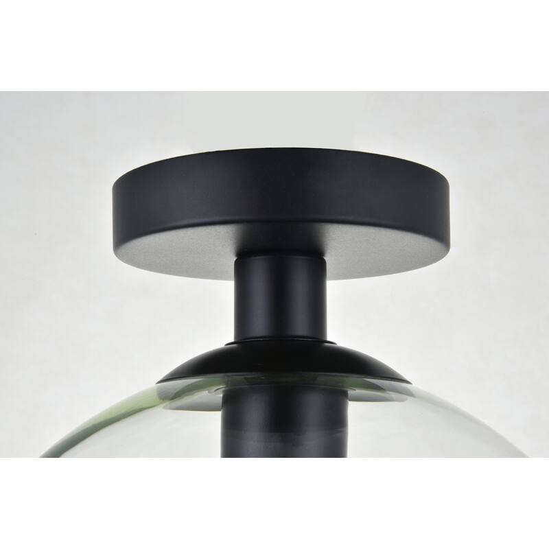 1-light Flush-mount Ceiling Fixture w/ 10-in. Spherical Clear Glass Shade