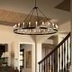 preview thumbnail 11 of 16, 54-inch Round Wagon Wheel 24-light Chandelier