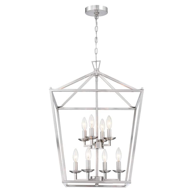 8-Light Geometric Cage Lantern Pendant Light