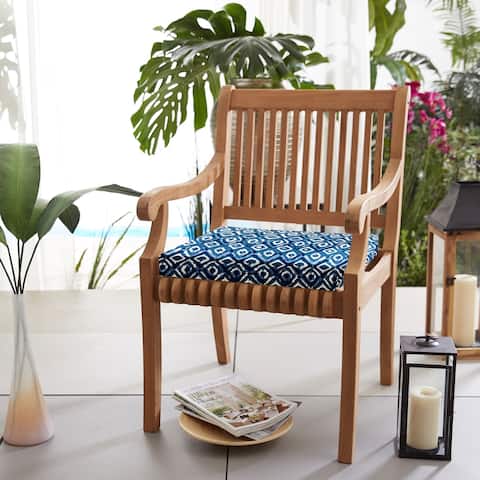 Graphic Indigo and Navy Indoor/ Outdoor Square Chair Cushion Set