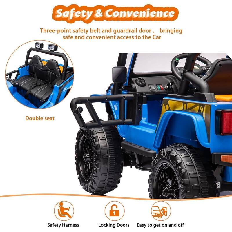 2 Seater Ride On Car for Kids, Electric Truck with Remote Control