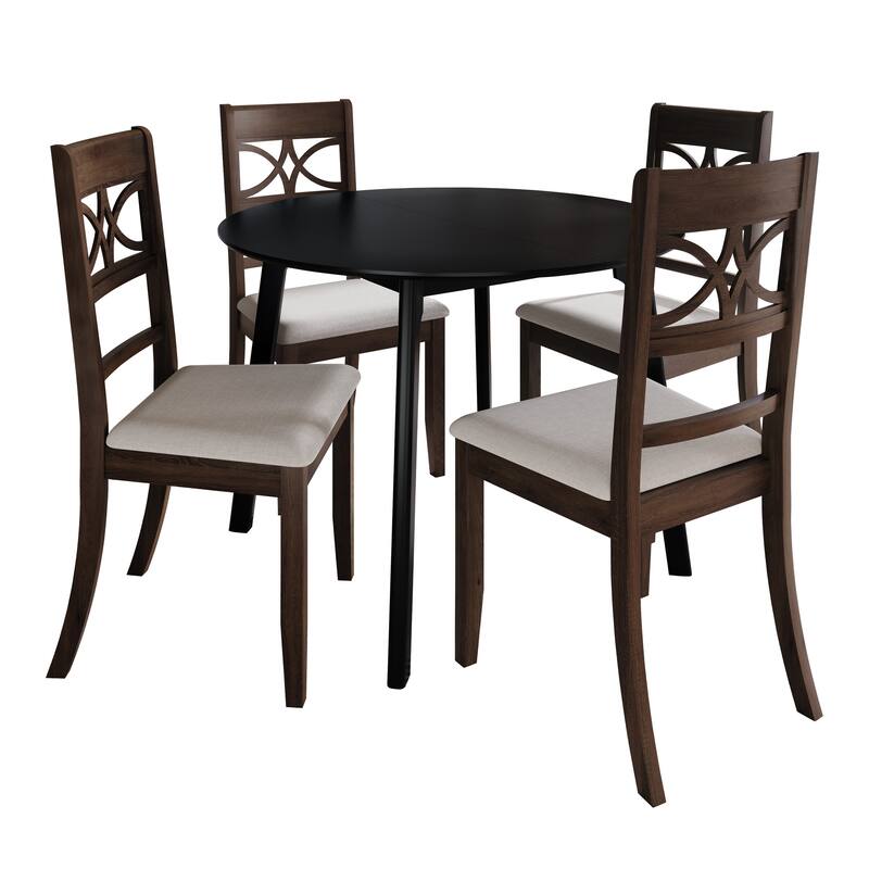 CraftPorch Mid Century Modern 4-Piece Chair and Round Table Dining Set