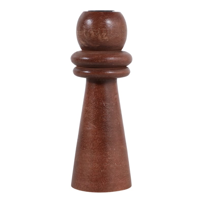 Mango Wood Pillar and Taper Candle Holders Sculptural Turned Design