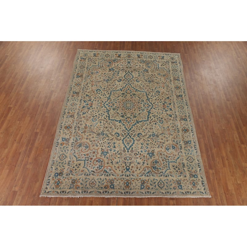 Tabriz Vintage Persian Area Rug Handmade Oriental Wool Carpet - 8'2" x 11'3"