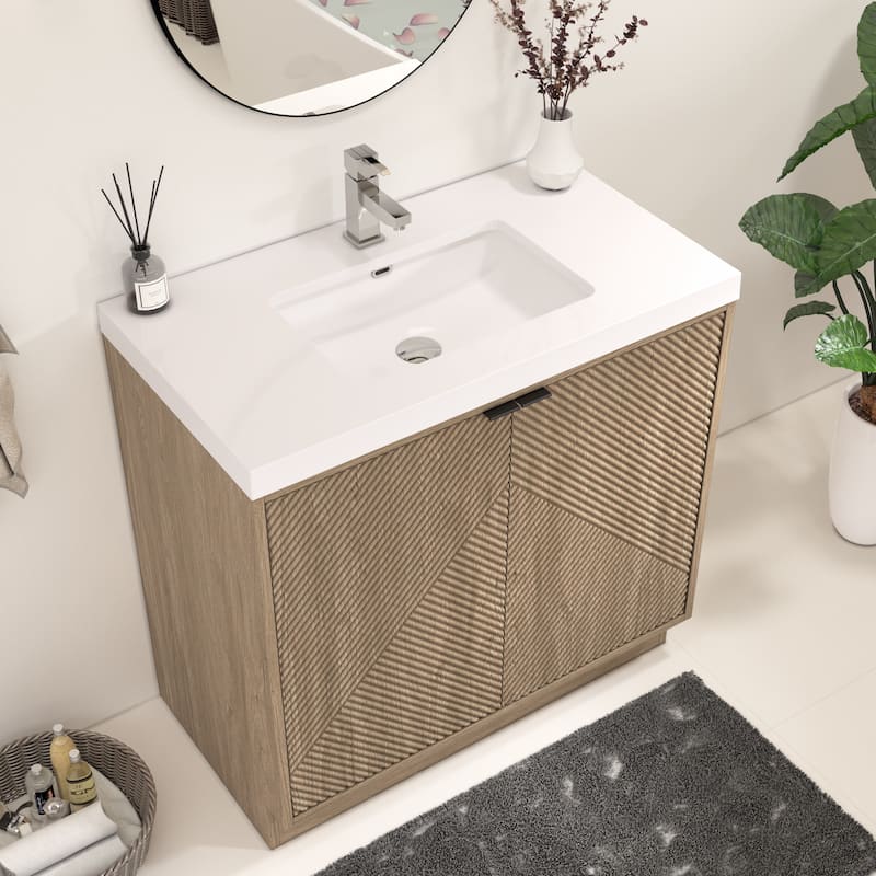 Milano 36" Freestanding Bathroom Vanity with Reinforced Acrylic Sink