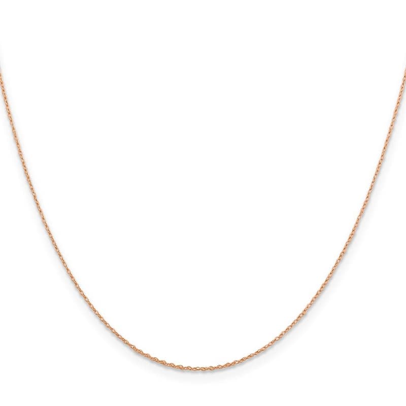Curata 14k Rose Gold 0.5 mm Cable Rope Chain Necklace Options: 16 18 20 24