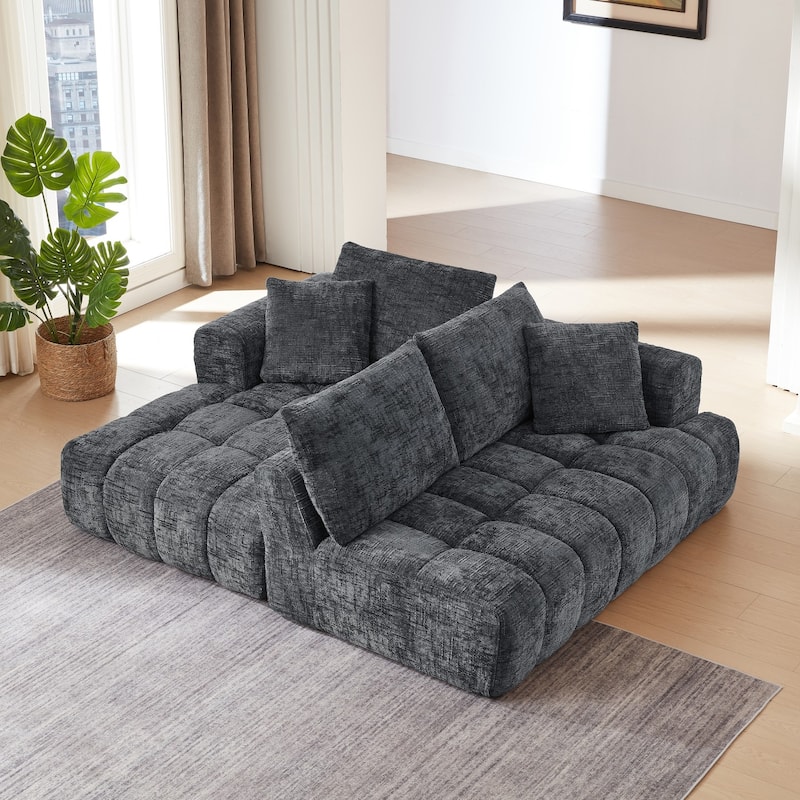 108.2" L-Shaped Chenille Luxury Oversized Sectional Sofa Free-combined Sofa, No Assembly Required