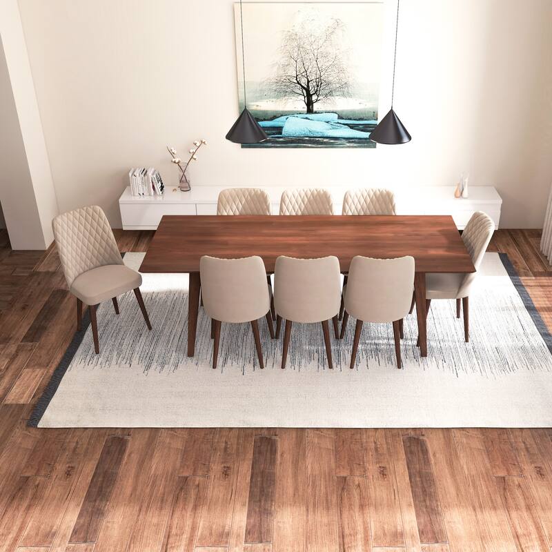 Addison Modern Solid Wood 9 Piece Furniture Set