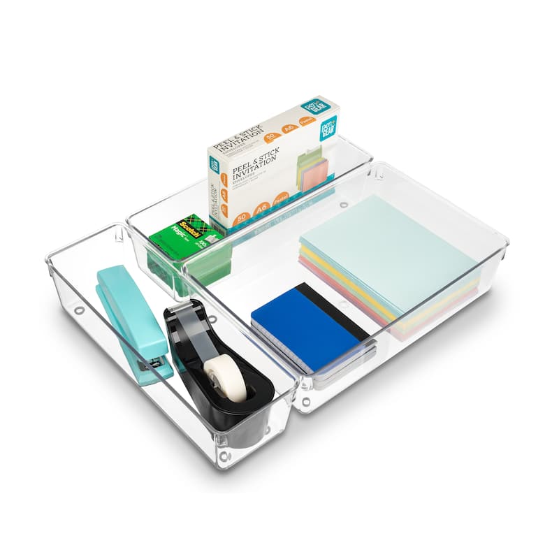 Sorbus Clear Drawer Organizer and Storage 3 Piece Set