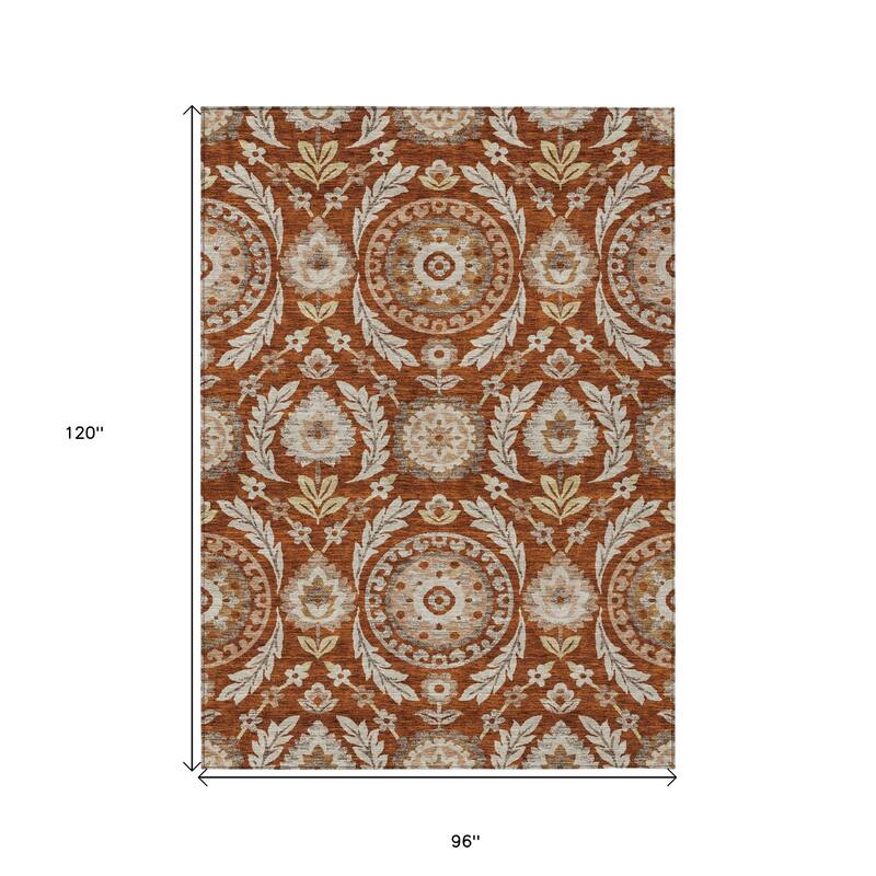 HomeRoots Floral Transitional Rectangle Outdoor Rug