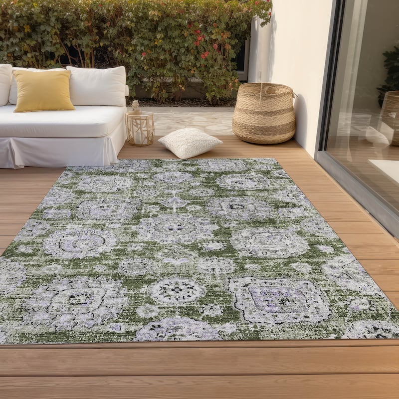 Machine Washable Indoor/ Outdoor Chantille Persian Vintage Rug