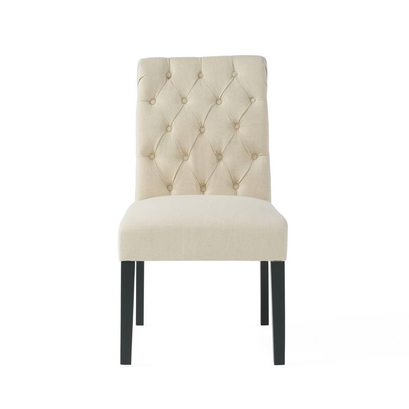 Set of 2 Reception Chair Accent Chair with Rolltop Backrest, Lounge Chair Dressing Chair with Wood Legs