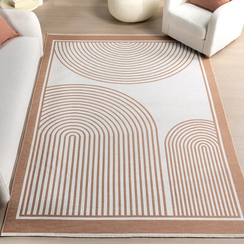 Nuloom Malayah SuperiorWash Geometric Reversible Area Rug - 5' x 8' - Burnt Orange