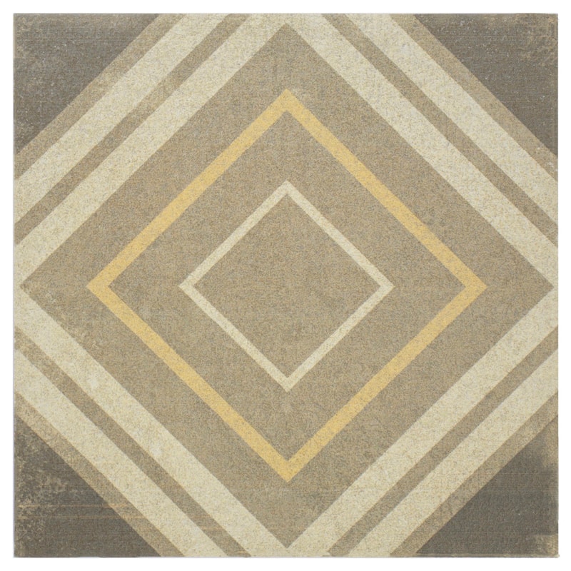 Cruz Bay Studio MKT61123 Seville - 8" x 8" Encaustic Floor and Wall - Sepia Matte