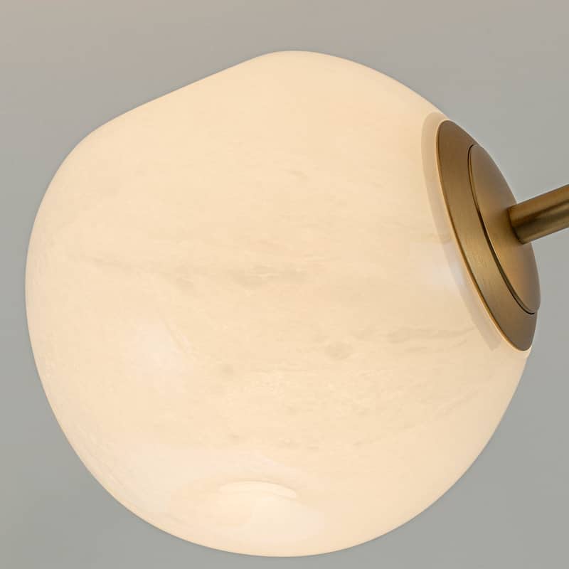 Modern 3-Light Globe Glass Ceiling Light Semi-Flush Mount Fixture for Living Room - Gold