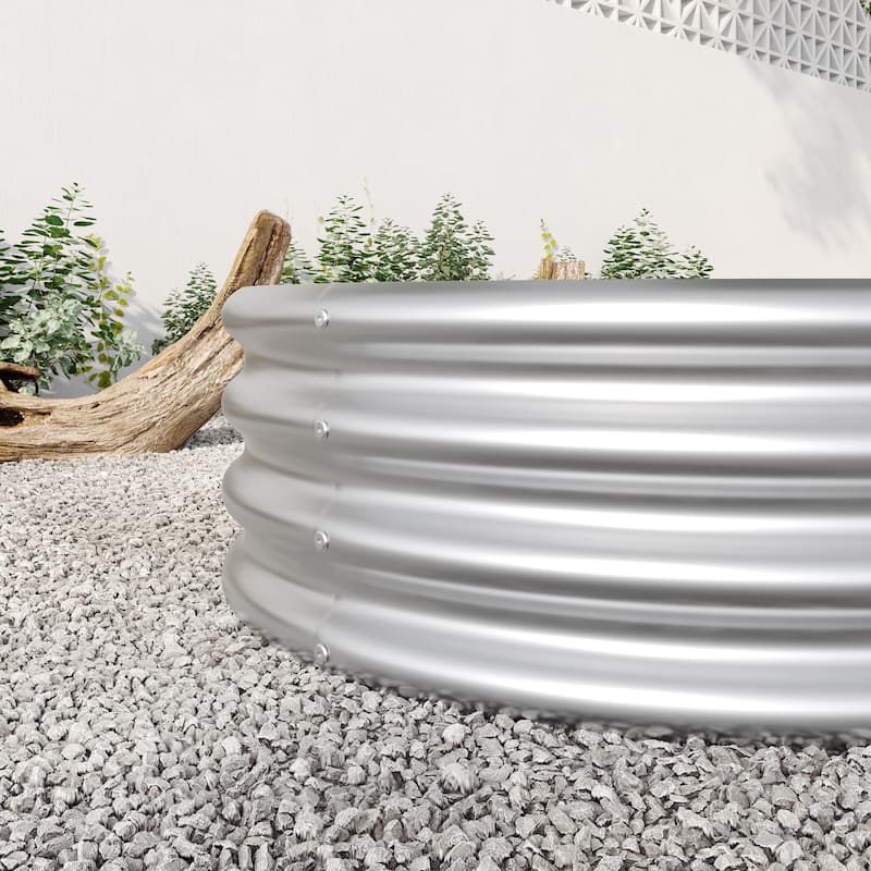 Modern Minimalist Garden Bed with Open Base Design Anti Rust Coating, for Flower Planters Vegetables Outdoor Gardening