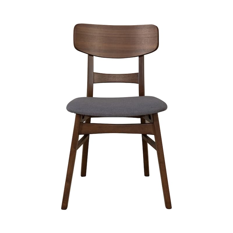 Space Savers Satin Walnut Panel Back Side Chair- Grey
