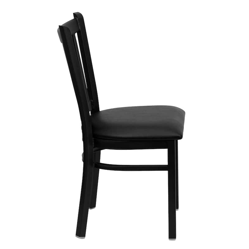 Vertical Back Metal Restaurant Chair - 17"W x 20.25"D x 34.25"H - 17"W x 20.25"D x 34.25"H
