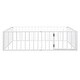 preview thumbnail 2 of 4, White Queen Size Metal Floor Bed Frame with Fence and Door
