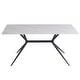 preview thumbnail 86 of 131, Elega Modern Sintered Stone Dining Table Modern Trestle Base Powder-Coated Steel Frame Kitchen Table - 47"-71"
