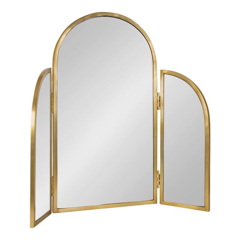 Kate and Laurel Amoli Tri-Fold Arch Mirror - 28x28 - 28x28 - Gold