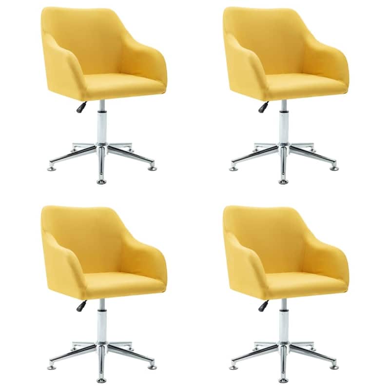 vidaXL Dining Chair 360 Degrees Swivel Accent Desk Chair with Arms Fabric - 21.7" x 20.9" x (30.7"-36.2")
