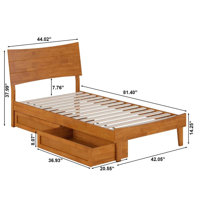 Phoenix Wood Platform Bed with Storage Drawers