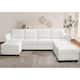 Option 4- Seater With 3 Ottoman,White,Air Leather