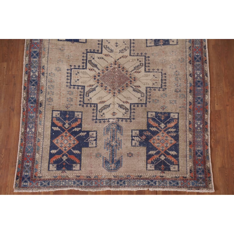 Hand Knotted Oriental 100% Wool Carpet Traditional Tribal Beige & Ivories Sirjan Area Rug - 6' 4'' X 4' 10''