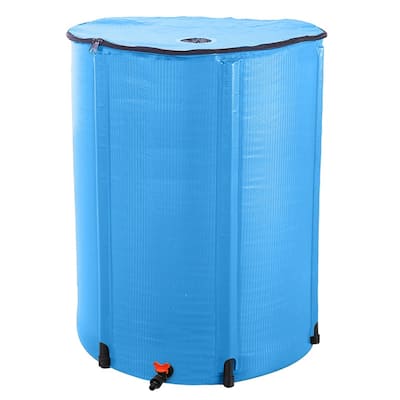 100 Gallon Blue Folding Rain Barrel Water Collector - 100 gallon